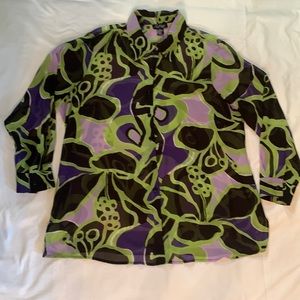 Russell Kemp New York 100% Polyester Print Blouse